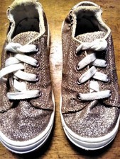 Wonder Nation Girls Rose Gold Glitter Memory Foam Sneakers Sz 11 REDUCED