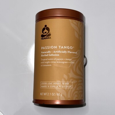 TEAVANA PASSION TANGO FRUIT HERBAL BLEND TEA 2.1OZ / 60g SEALED BAG w/tin