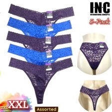 NWT 5-Pack INC International Concepts Women's XXL Lace Thong Underwear Assorted