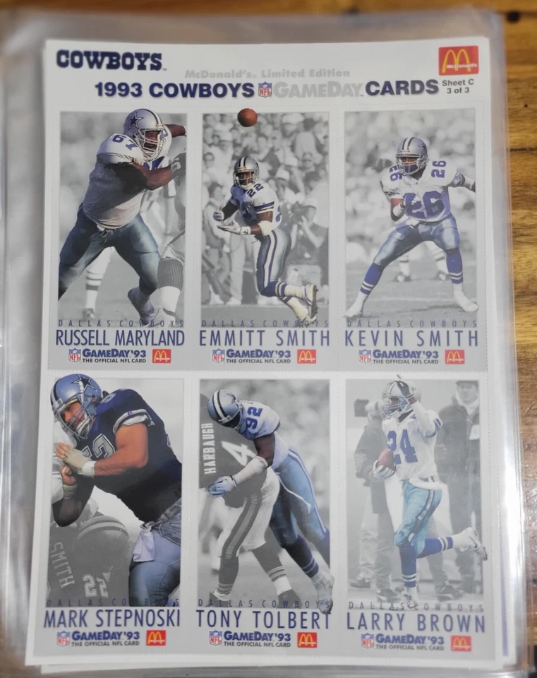 Футбольные карточки 1993 FLEER McDonalds NFL Gameday 15 листов ОГРАНИЧЕННОЕ ИЗДАНИЕ КАК НОВЫЕ - Изображение 4 из 4