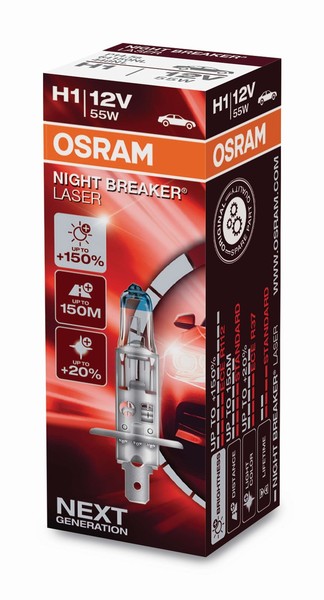 Osram H1 12V 55W P14.5S Night Breaker® Laser +150% Mehr Helligkeit 1 St.-image