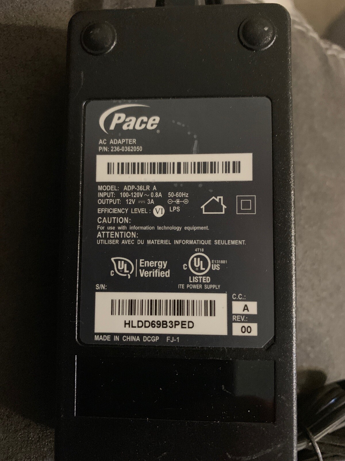 Arris ADP36LR A AC Adapter Power Supply for DCX 3600 DCX 3600M, 12V