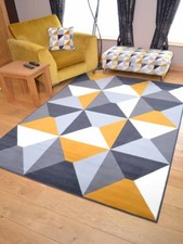 Ochre Gold Mustard Grey Small Extra Large Big Huge Floor Carpets Rugs Mats Cheap