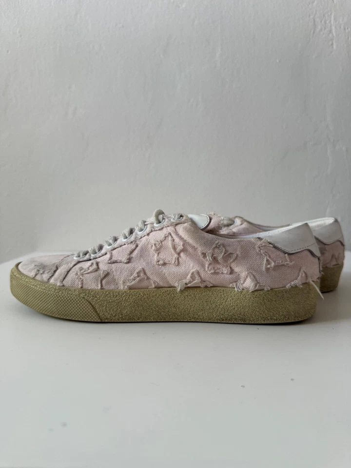 ZAPATILLAS BAJAS MUJER YVES SAINT LAURENT BEBÉ ROSA ESTRELLA LONA TALLA US 6 1/2 Foto 4 de 4