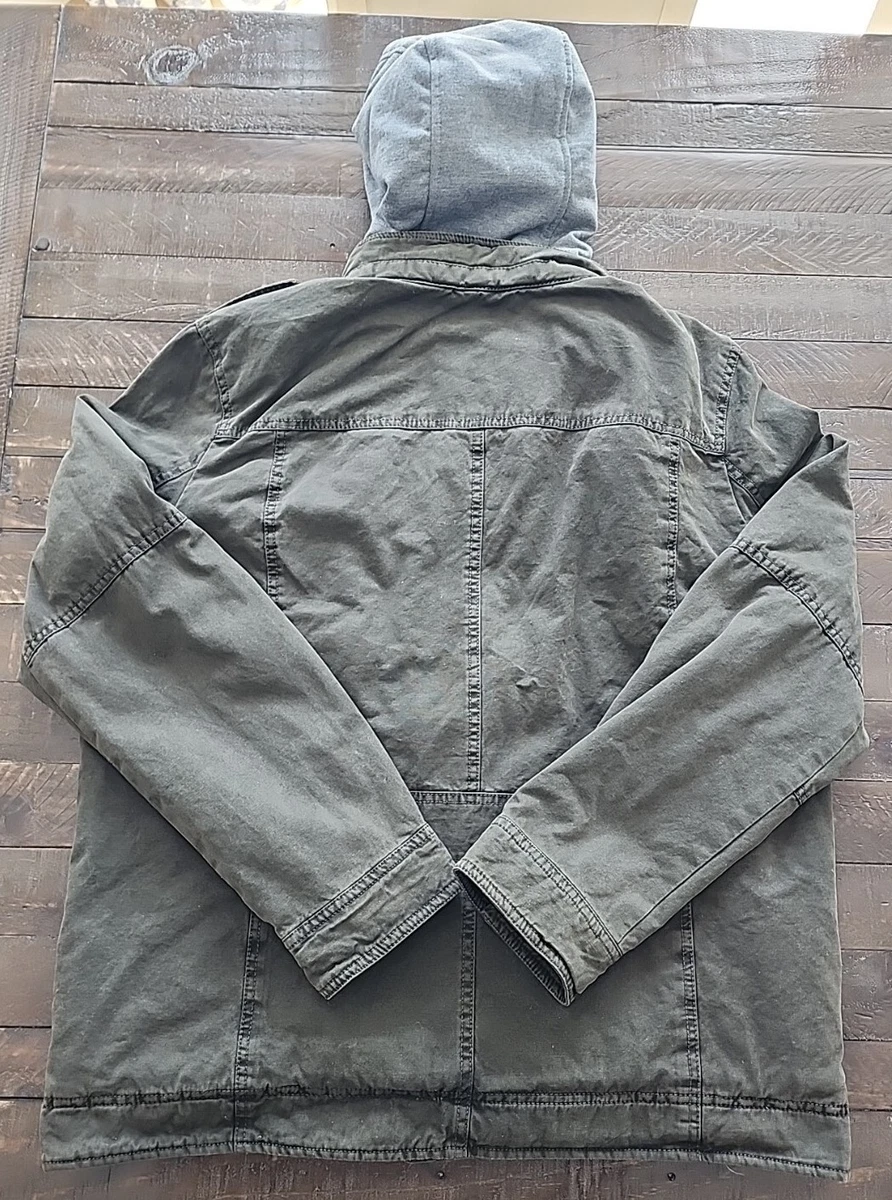 Hooded military trucker clearance jacket