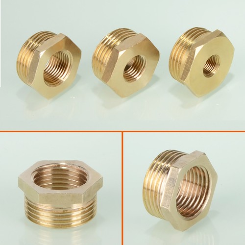 Male-Female BSP Brass Reducing Bush Coupler Air Hose Connector Fitting 1/8"~1" - Foto 3 di 18