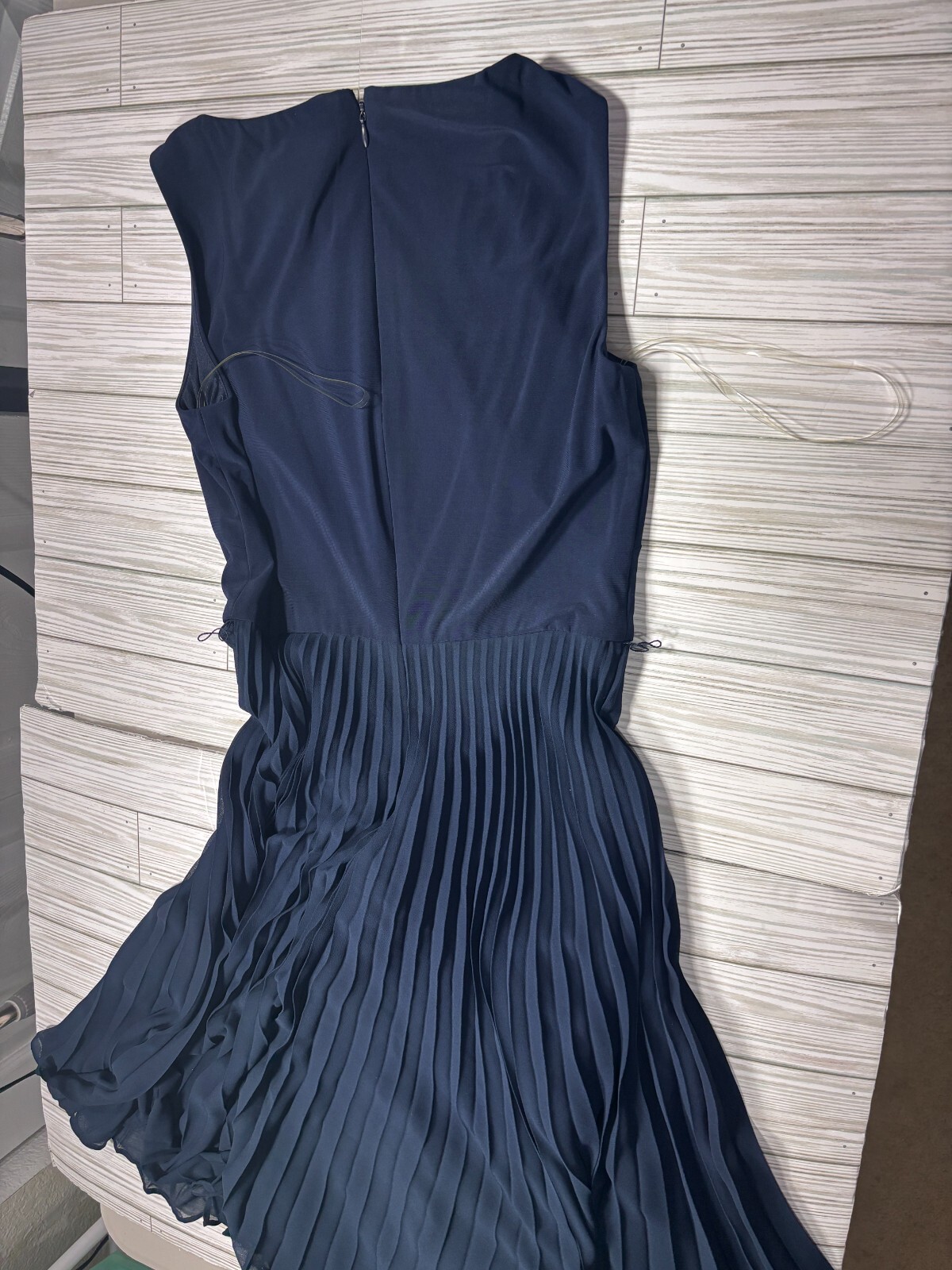 Ralph lauren Solid Navy Blue asymmetrical empire waist  dress size 4 image 5