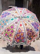 Handmade Peacock Garden Umbrella Parasols Indian Embroidery Outdoor Wedding Deco