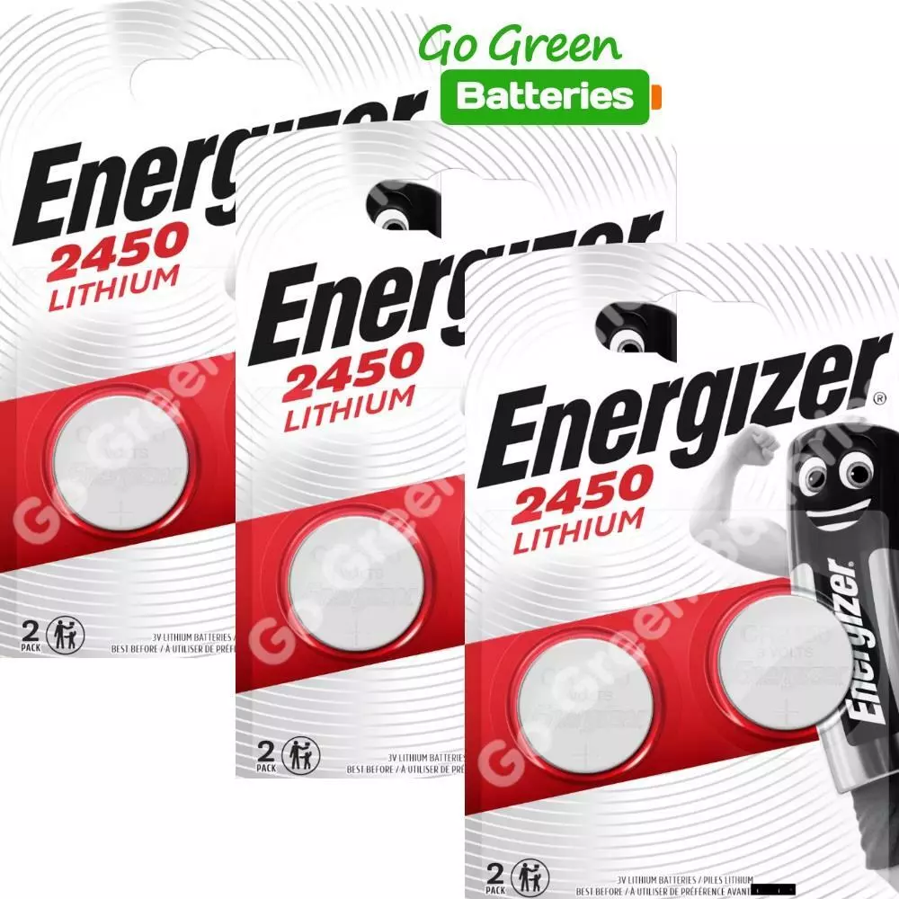 6 x Energizer CR2450 3V Lithium Coin Cell Battery 2450