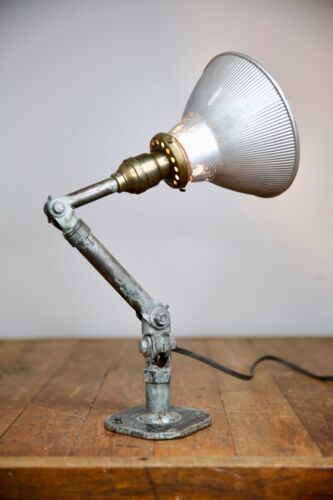 Vintage industrial Light Desk Lamp Drafting Light Articulating Task OC white era - Picture 1 of 20
