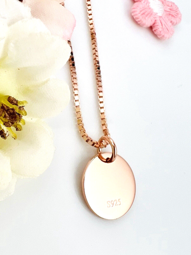 Rose Gold Letter L initial Name Coin Pendant & 45cm Necklace Sterling Silver 925 - Picture 10 of 13