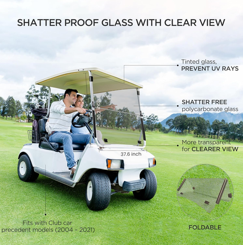Club Car Precedent Windshield Golf Cart Windshield Club Car Windshield for 2004 - Picture 2 of 12