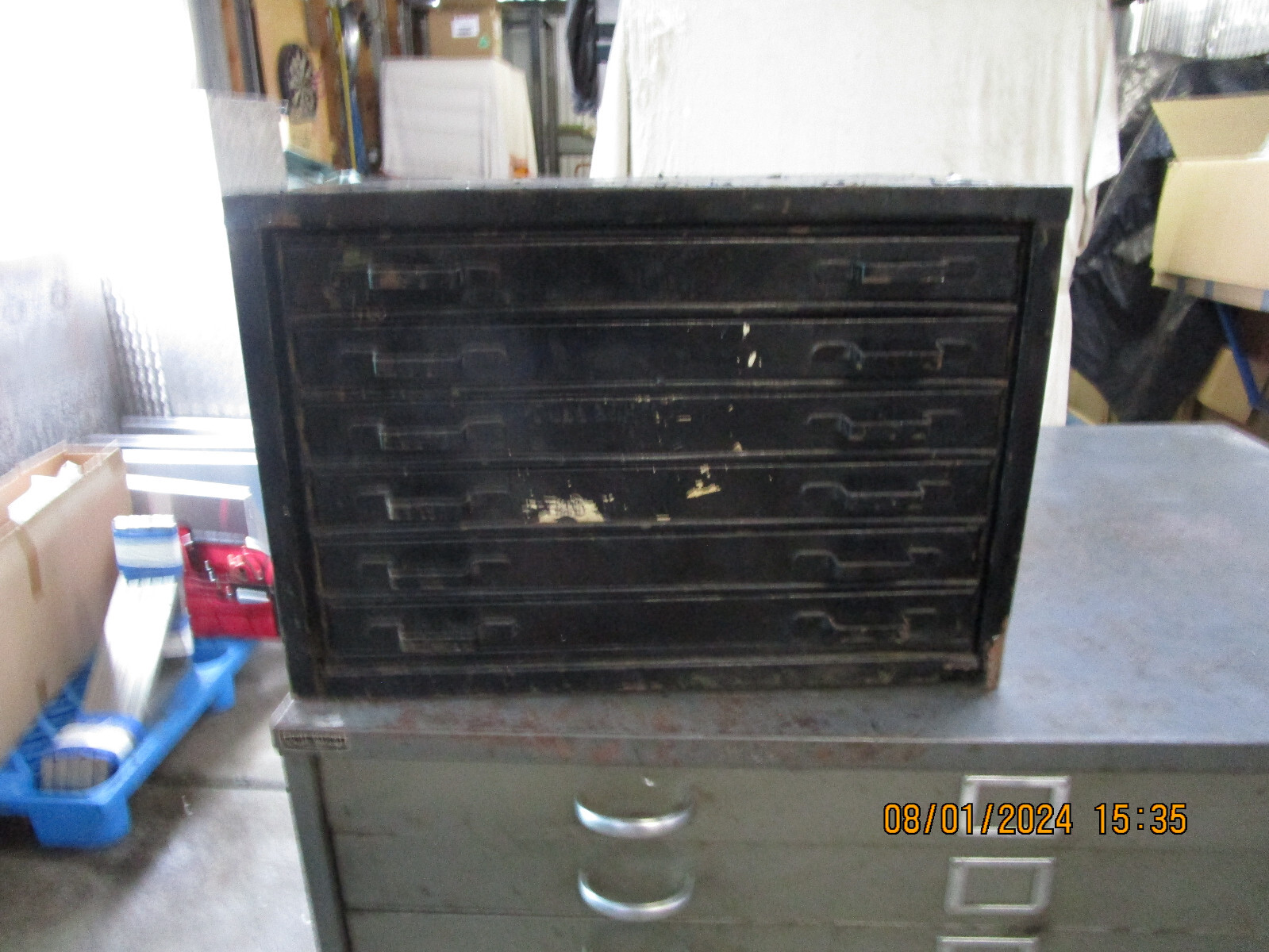 Original midcentury fitted machinist’s Toolbox/Display Tool