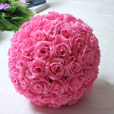 6 inches Hot Pink Rose Flower Pomander Wedding decoratin Ball Kissing Ball
