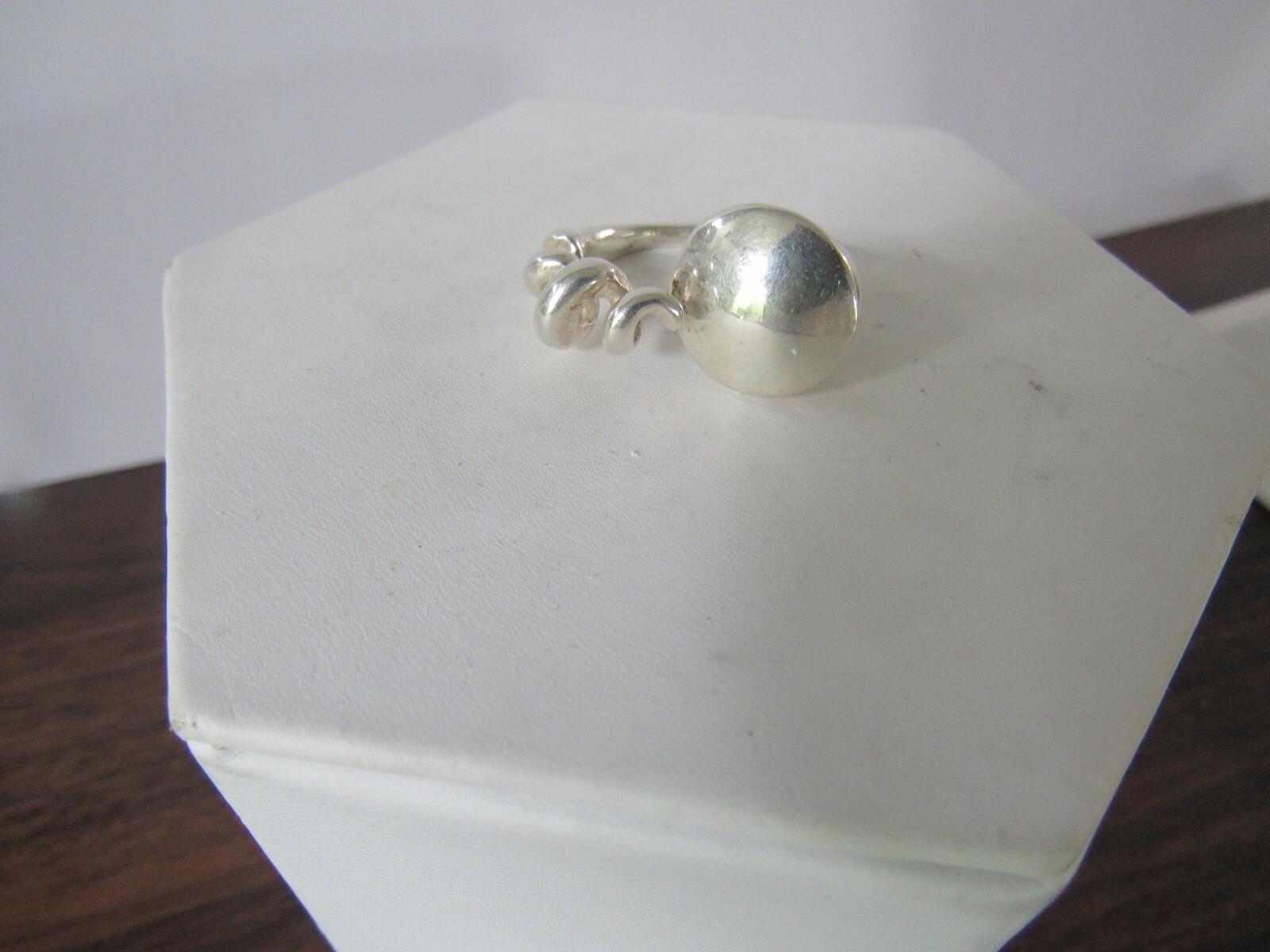 Large Screw Nail Wrap Ring Solid 925 Sterling Sil… - image 1