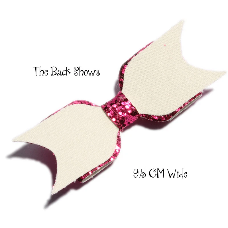 20pcs 9.5cm Shiny Sequin Hair Bows Applique Sequins Hairbows Knot NO Clips - Image 2 of 3