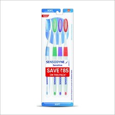 Sensodyne Sensitive Manual Toothbrush with Soft Bristles Pack of 4 ,
