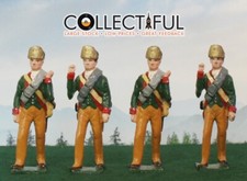 LEAD FIGURE SET - 4X SOLDIERS WITH GREEN JACKETS AND TAN - BRITAINS SIZE   L42