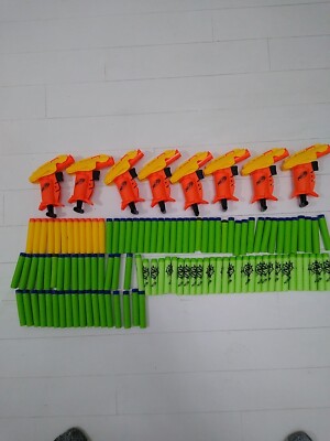 8 NERF Blasters Pocket Pistols Alpha Strike Single Shot Plus Roughly 112 Darts