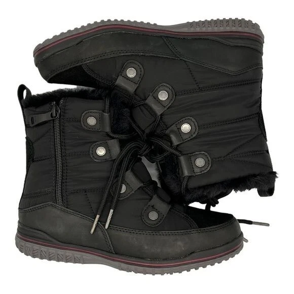 Botas de invierno negras PAJAR Snowslide para mujer forro de piel sintética talla US 5 Foto 3 de 4