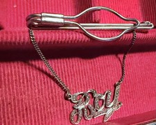 Vintage Sterling Silver &ldquo;Roy&rdquo; Name tie clip/Bar Pin PAT 2066969