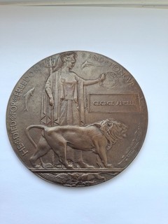 WWI DEATH / MEMORIAL PLAQUE GEORGE ANSELL