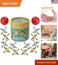 Classic Metal Jacks Game Set with 2 High-Bounce Balls - Vintage Fun for All Ages