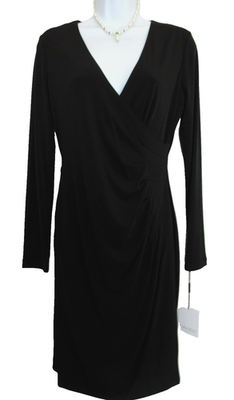 chinese dress ladies Calvin Klein Women's Long Sleeve Mock Wrap Sweater Dress, Aubergine Solid,  Large at Amazon Women's Clothing store