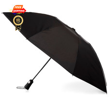 totes Auto Open Reverse Close Windproof Compact Inbrella 55" Canopy, Black