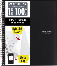 Spiral Notebook Study App, 1 Subject, Graph Ruled Paper, 8-1/2" X
