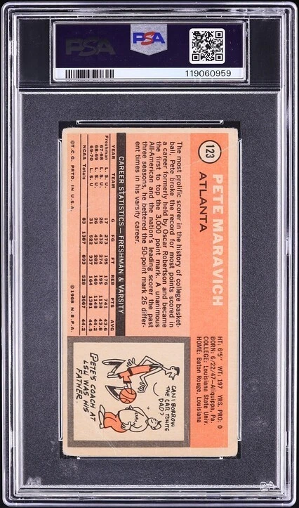 Pistola Pete Maravich 1970 Topps #123 PSA 1 Foto 2 de 2