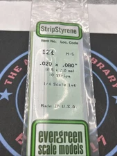 Evergreen Scale. Polystyrene Strips. 14" 124 .020 X .080 (10)