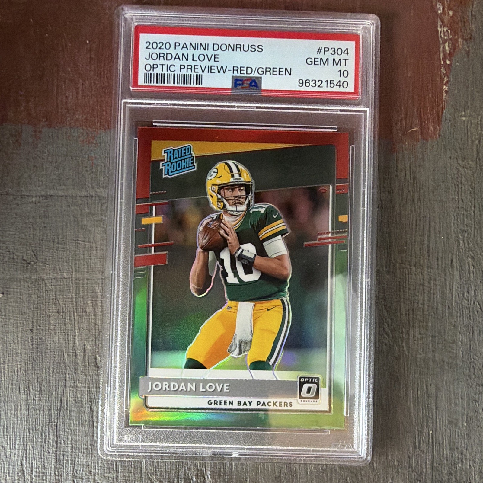 Jordan Love Panini Donruss #P304 Optic Preview-Red/Green
