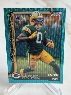 Matthew Golden 2025 Topps Chrome Rookie Aqua Wave Refractor /199