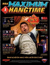 Midway NBA Maximum Hangtime Magazine Ad 1996 Arcade Basketball