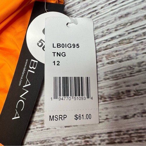 La Blanca Size 12 Island Goddess Shirred Band Hipster Bottom - Tangerine Orange - Picture 6 of 9