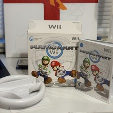 Mario Kart Nintendo Wii Big Box Bundle w/Game Manuals Steering Wheel VG