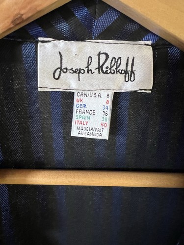 Ladies Joseph Ribkoff Metallic Blue And Black Rushed Top Size 8 Uk - Picture 2 of 10
