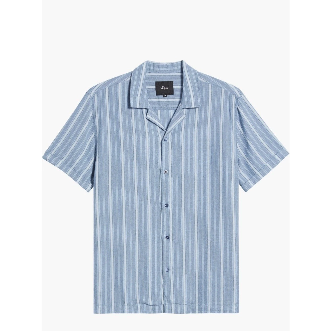 Rails Cayman Men's Linen Blend Camp Shirt, Blue Stripe, XXL, NWT
