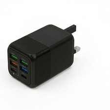 150W 6 Port USB Charger PD Fast Charging Quick Charge 3.0 Desktop Hub UK Plug