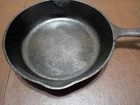 Wagner Unmarked 8 inch Cast Iron Skillet #5 With Double Pour Spouts Flat Bottom