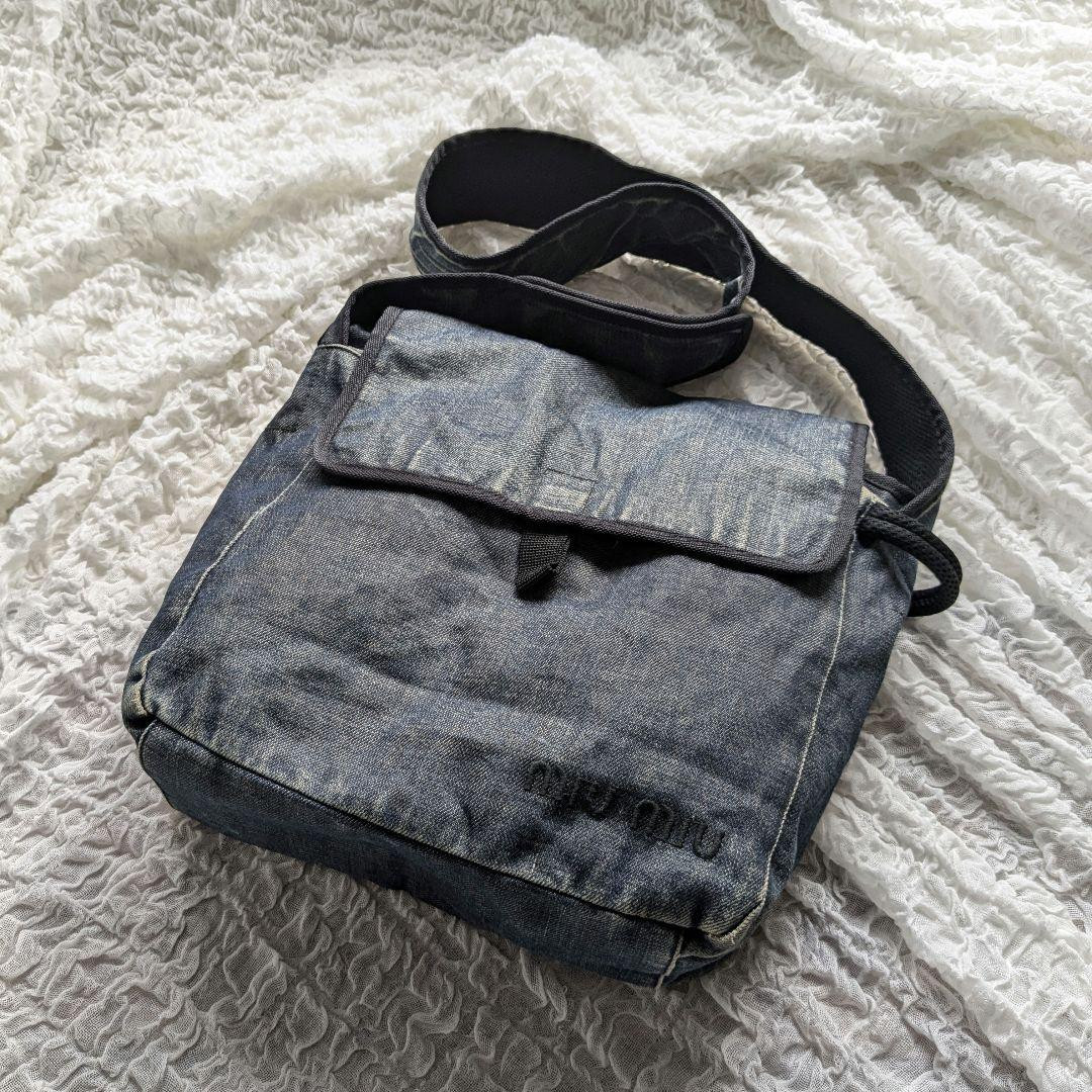 miu miu Archive Shoulder Bag Crossbody bag Denim Blue 90s F miu miu Archive Shoulder Bag Crossbody bag Denim Blue 90s F