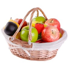 Elegant Wicker Basket with Handles for Gifts Picnic Storage Home Decor 13x10.25