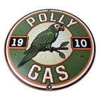 Vintage Polly Gas Porcelain Sign - Service Garage Advertisement Gasoline Sign