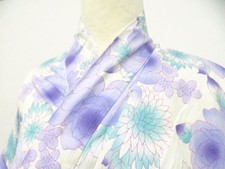 JAPANESE KIMONO YUKATA WHITE 163cm 5 ft 4 in COTTON AA7790