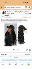 Wigs With A Hat Baseball Wigs Cap Long Wavy Curly Hair Wig Cap For Women W/liner