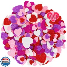 300 PCS Valentines Stickers, Self-Adhesive Foam Heart Stickers Va