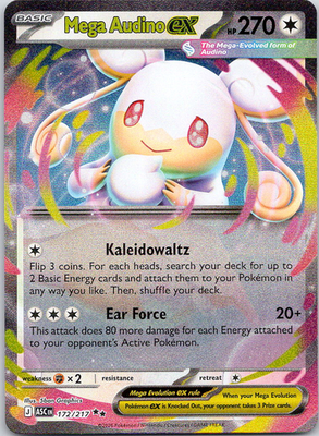 ポケモンカードゲーム anuenue Pokemon Mega Audino ex 172/217 Ascended Heroes Double Rare Holo NM