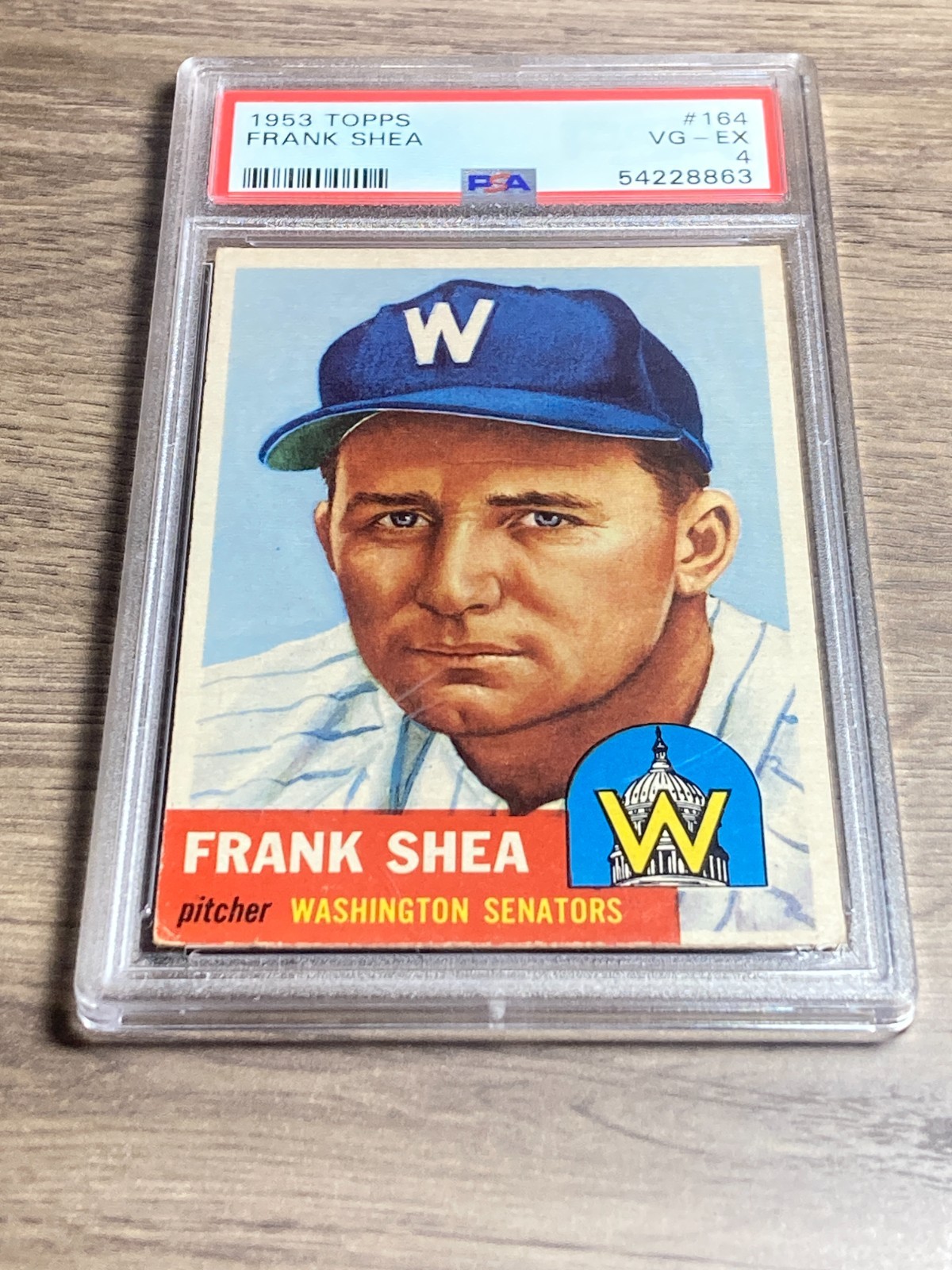 Frank Shea 1953 Topps PSA 4 VG-EX Graded Card Washington Senators #164