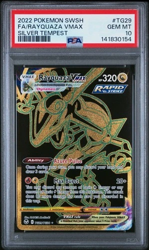 2022 Pokemon SWSH Full Art Rayquaza Vmax SIlver Tempest #TG29 PSA 10 Gem
